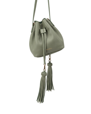 Lechuza Leather bucket bag cuero plena flor negro — SABANDIJA