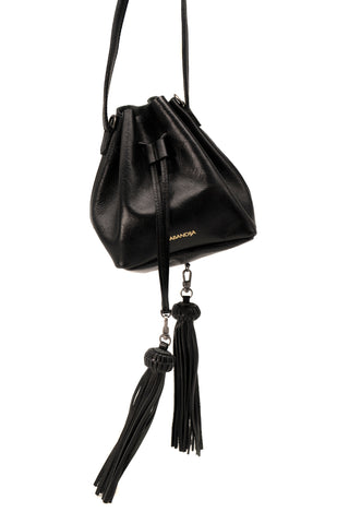 Lechuza Leather bucket bag cuero plena flor lateral — SABANDIJA